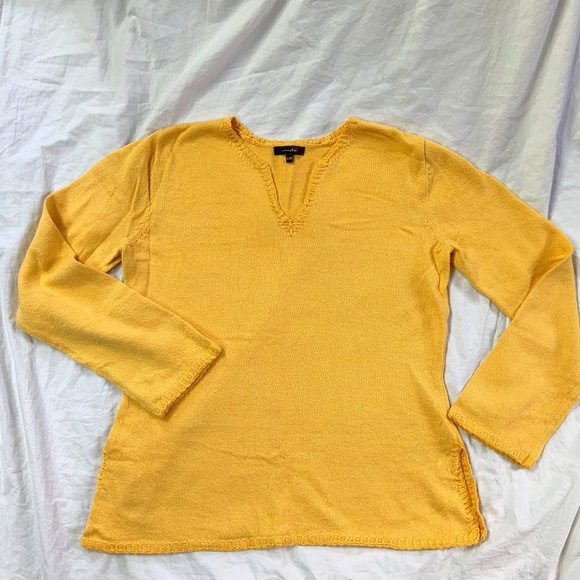 Yellow Cotton Sweater by Cotton Ginny Women’s XL - Picture 1 of 10